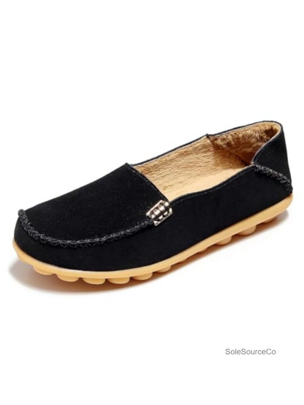 Women's Leather Slip-On Walking Loafers with Cushioned Insole